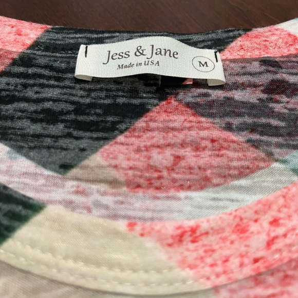 Jess & Jane Burnout Tunic Top Watercolor Abstract Made in USA Size Medium - Picture 2 of 7